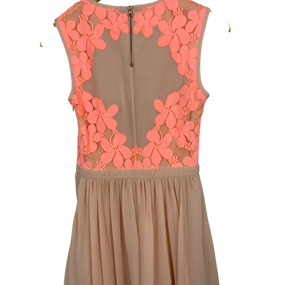 Ted Baker Fit & Flare Blush Dress Neon Floral Sleeveless Chiffon S RX10449 - Picture 5 of 9